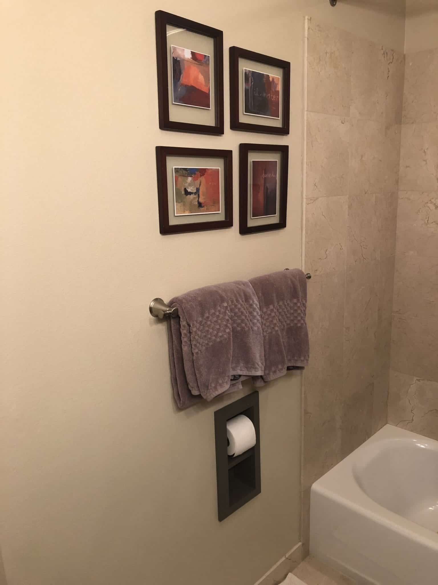 Brentwood-12 recessed in wall solid wood double toilet paper holder - holds any size rolls - 7 x 14.5 - Image 3