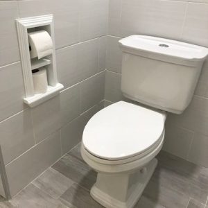 Brentwood-18 recessed in wall solid wood double toilet paper holder - holds any size rolls - 7 x 14.5 - QUICKSHIP