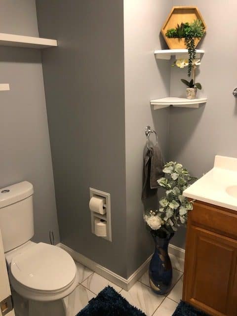 Brentwood-22 recessed in wall solid wood double toilet paper holder - holds any size rolls - 7 x 14.5 - Image 6
