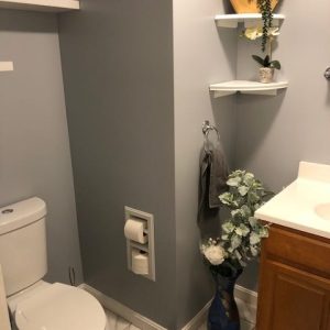 Brentwood-22 recessed in wall solid wood double toilet paper holder - holds any size rolls - 7 x 14.5 - QUICKSHIP