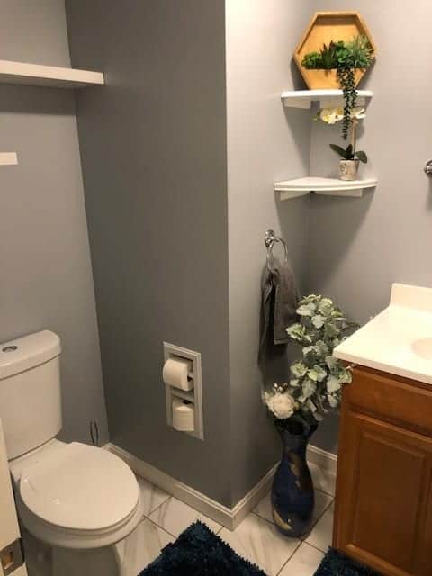 Brentwood-22 recessed in wall solid wood double toilet paper holder - holds any size rolls - 7 x 14.5 - QUICKSHIP