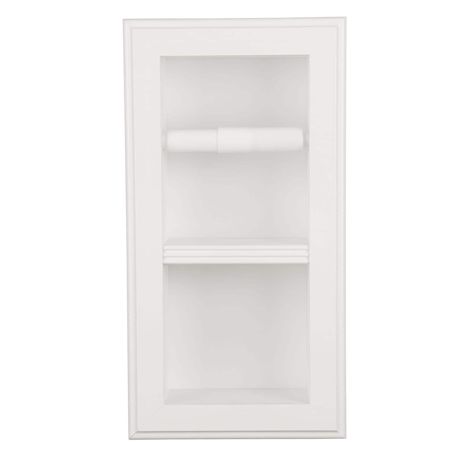 Brentwood-22 recessed in wall solid wood double toilet paper holder - holds any size rolls - 7 x 14.5 - QUICKSHIP - Image 4