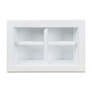 Brentwood-42 recessed in wall solid wood double toilet paper holder - holds any size rolls - 7 x 14.5 - QUICKSHIP