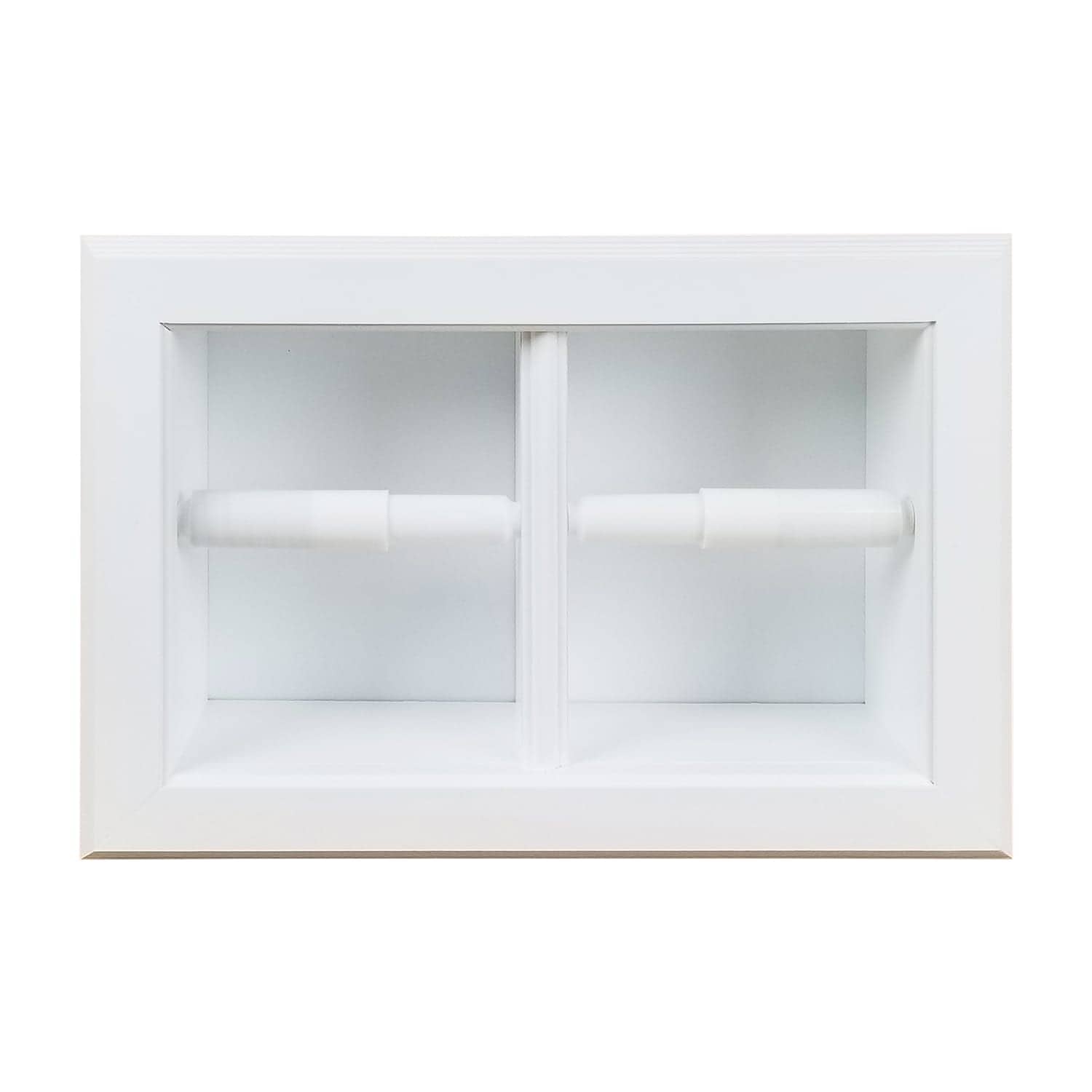 Brentwood-42 recessed in wall solid wood double toilet paper holder - holds any size rolls - 7 x 14.5 - QUICKSHIP - Image 3
