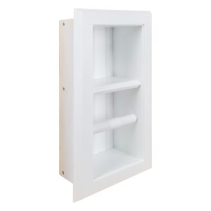 Brentwood-28 recessed in wall solid wood double toilet paper holder - holds any size rolls - 7 x 14.5 (Clearance)