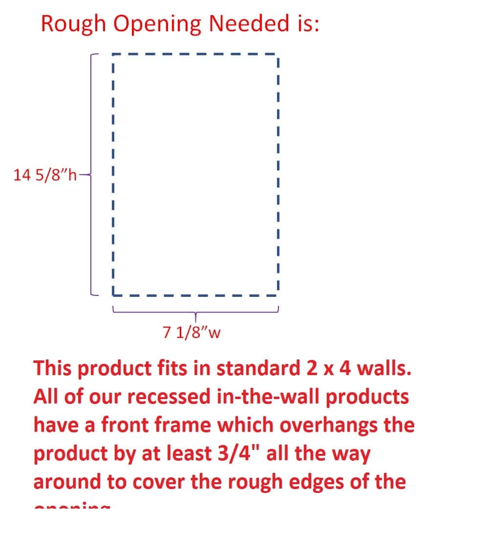 Brentwood-28 recessed in wall solid wood double toilet paper holder - holds any size rolls - 7 x 14.5 (Clearance) - Image 2