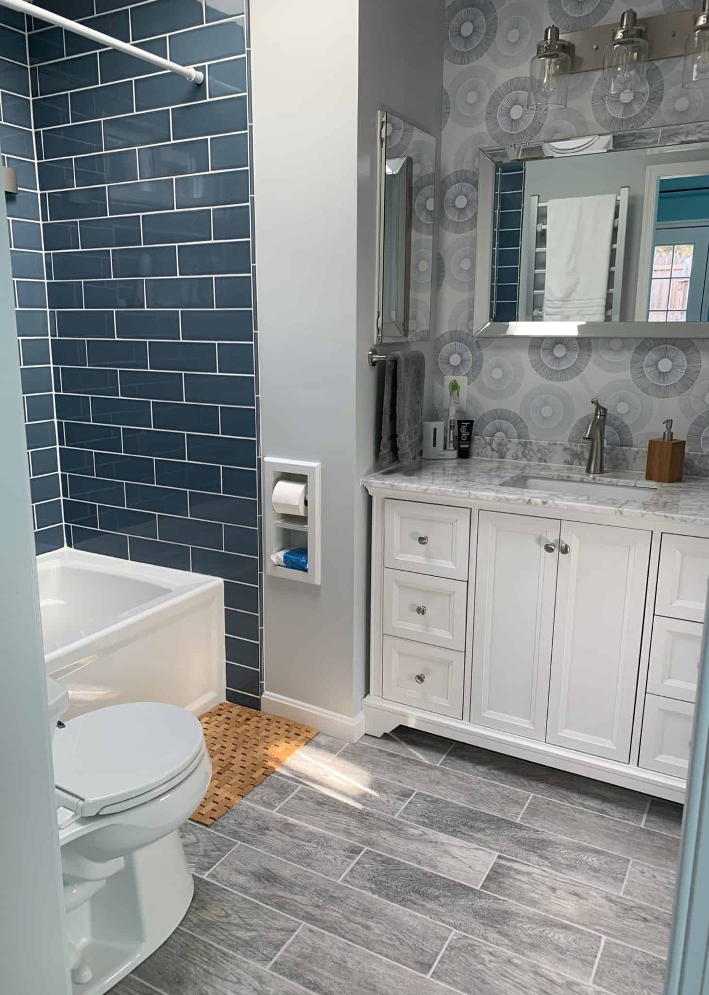 Brentwood-12 recessed in wall solid wood double toilet paper holder - holds any size rolls - 7 x 14.5 - Image 10