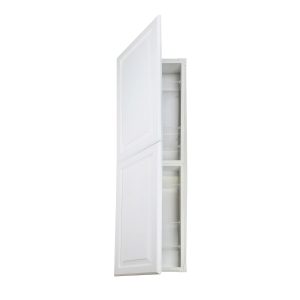 Cimmaron Raised Panel Style Frameless Recessed in wall solid wood bathroom Medicine Storage Pantry Cabinet - 14 x 44