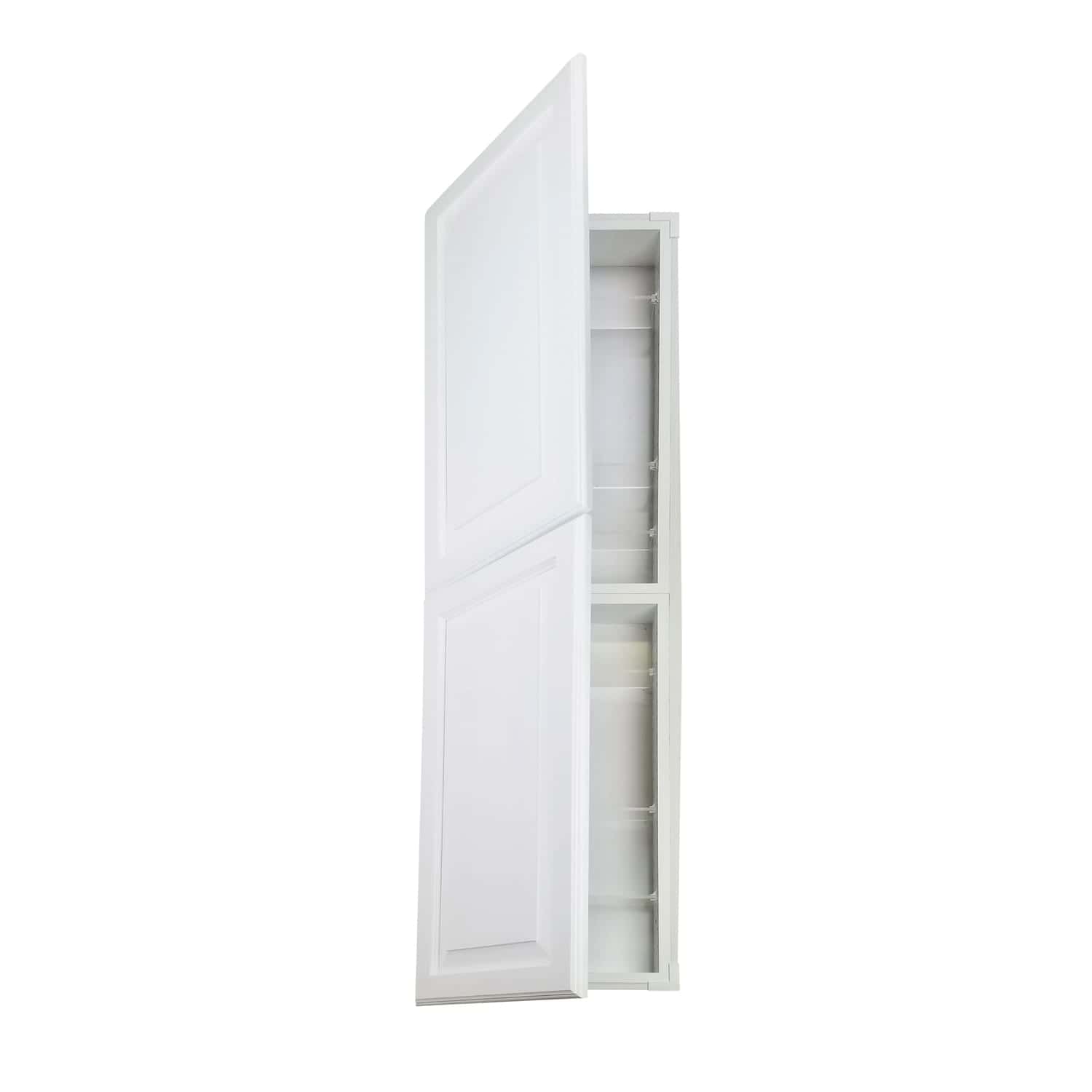Cimmaron Raised Panel Style Frameless Recessed in wall solid wood bathroom Medicine Storage Pantry Cabinet - 14 x 50
