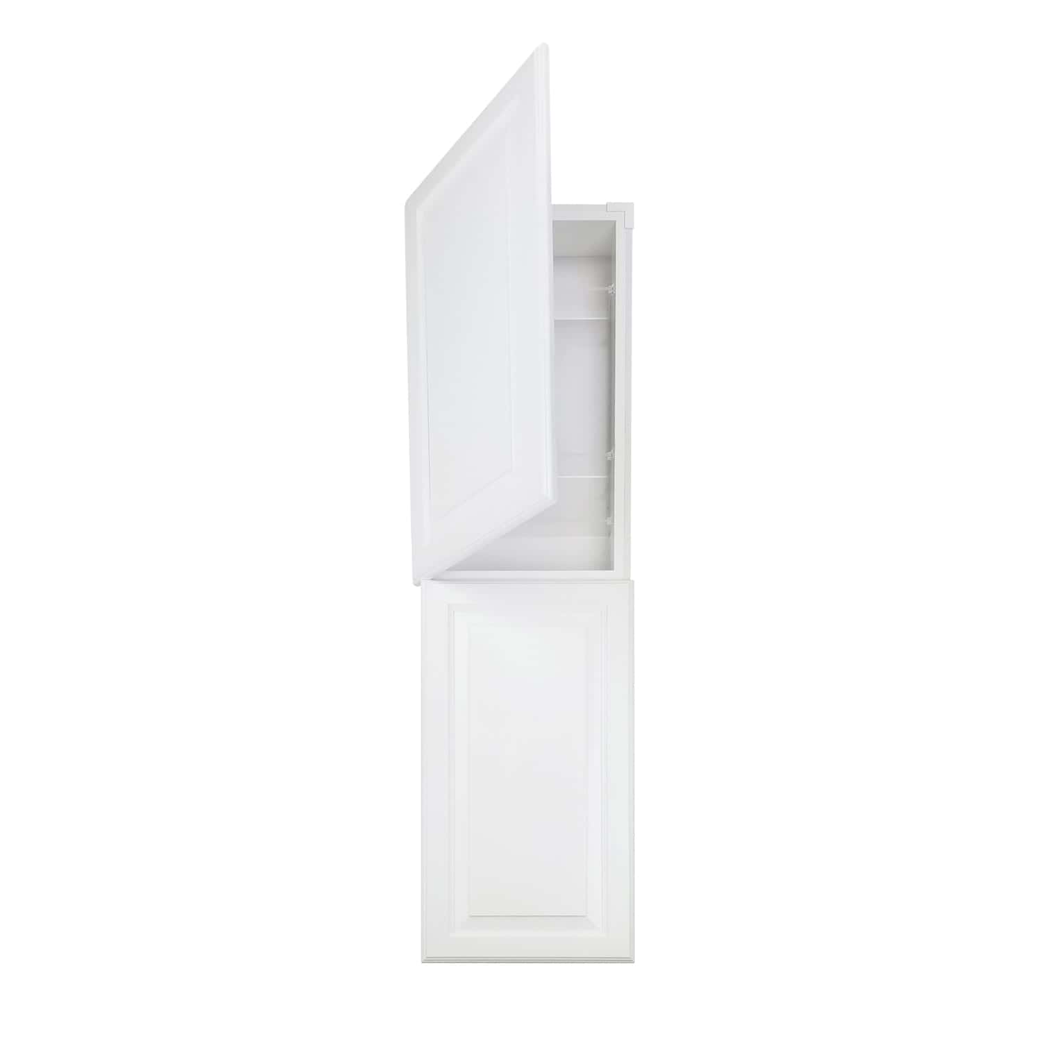 Cimmaron Raised Panel Style Frameless Recessed in wall solid wood bathroom Medicine Storage Pantry Cabinet - 14 x 50 - Image 2