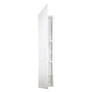 Cimmaron Raised Panel Style Frameless Recessed in wall solid wood bathroom Medicine Storage Pantry Cabinet - 14 x 84