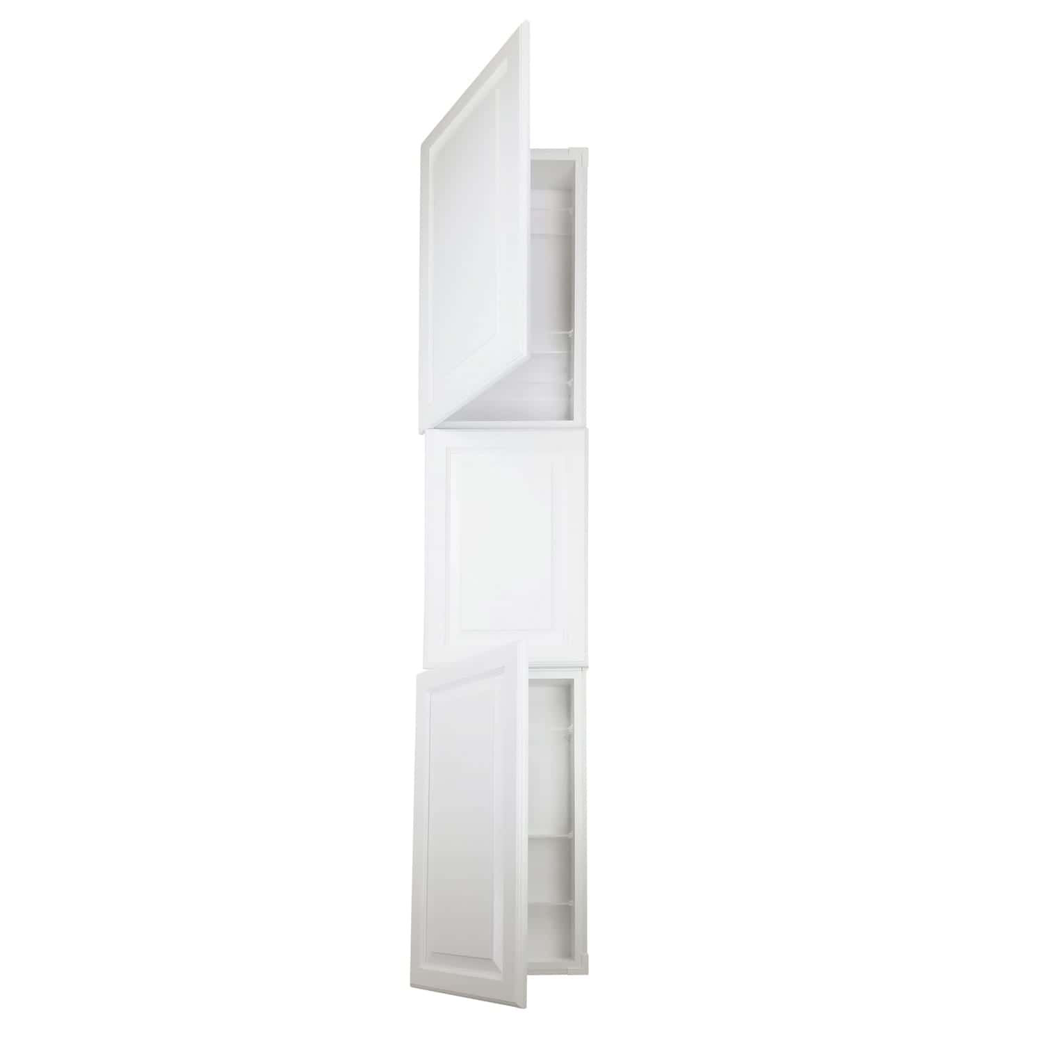 Cimmaron Raised Panel Style Frameless Recessed in wall solid wood bathroom Medicine Storage Pantry Cabinet - 14 x 84 - Image 3