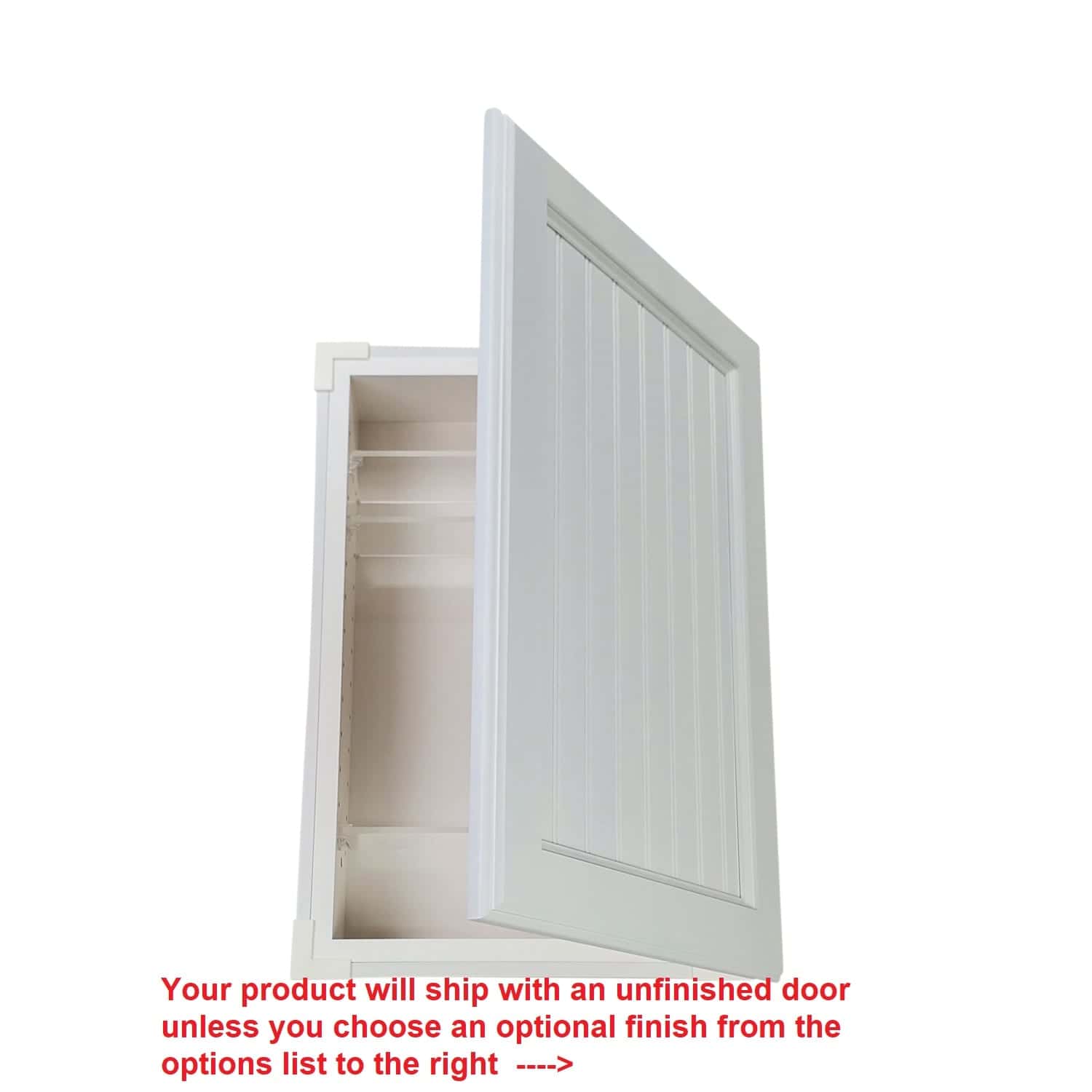 Cottage Frameless Recessed in wall solid wood bathroom Medicine Storage Cabinet - 14 x 18