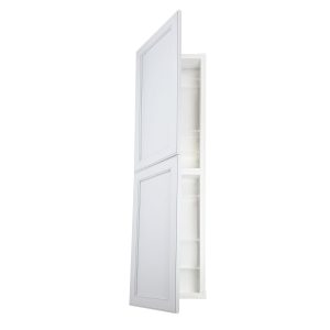 Deville Frameless Recessed in wall solid wood bathroom Medicine Storage Pantry Cabinet - 14 x 44