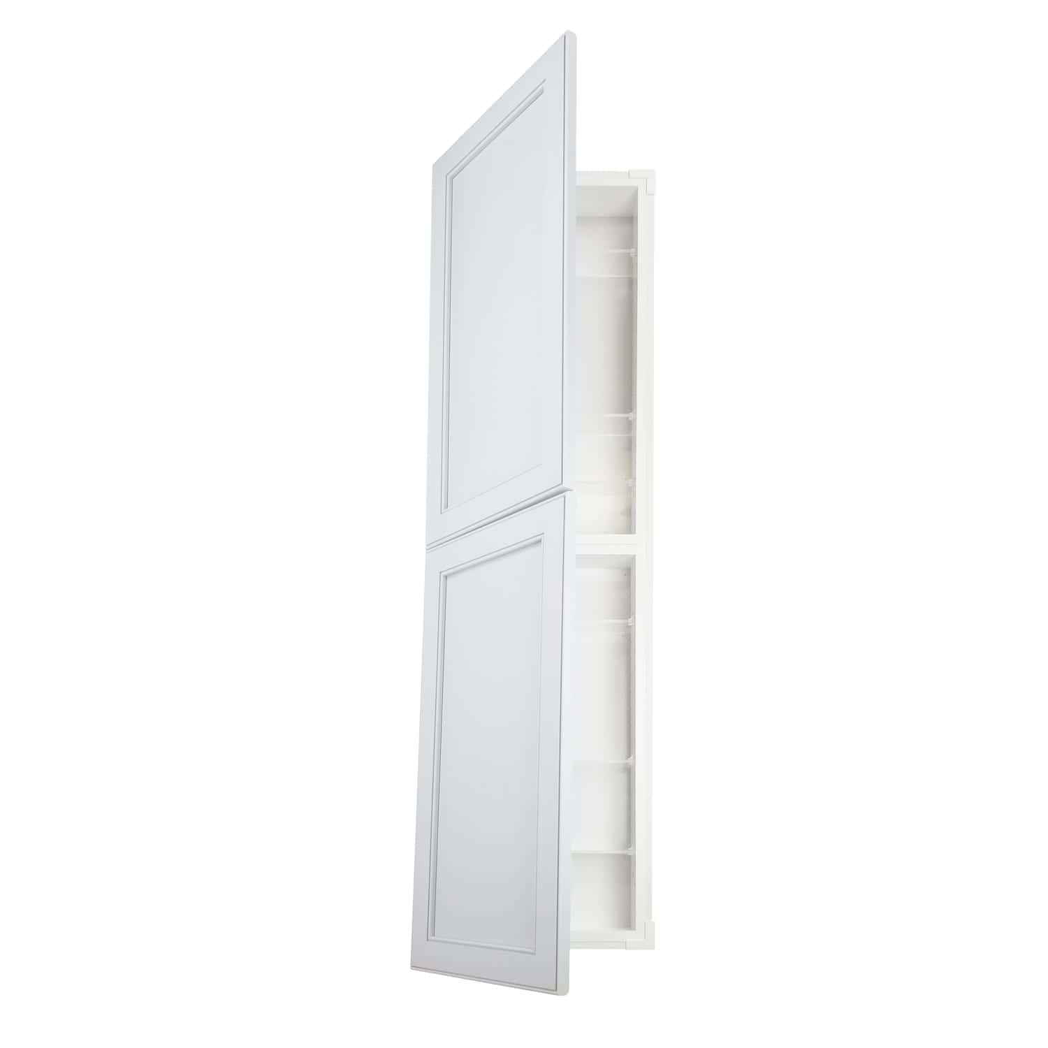 Deville Frameless Recessed in wall solid wood bathroom Medicine Storage Pantry Cabinet - 14 x 44