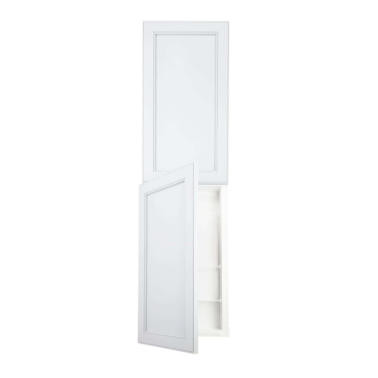 Deville Frameless Recessed in wall solid wood bathroom Medicine Storage Pantry Cabinet - 14 x 44 - Image 3