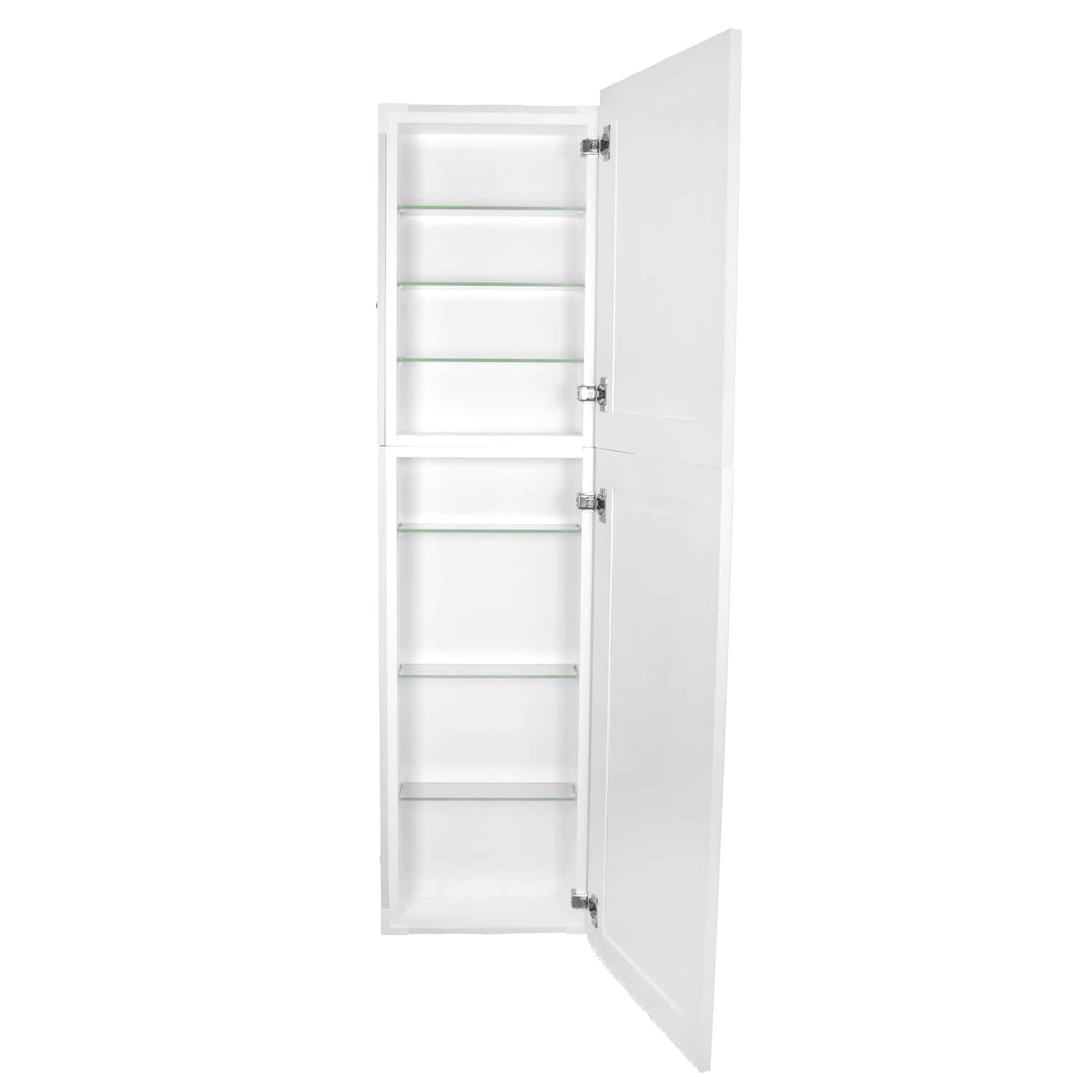 Franklin Shaker Style Frameless Recessed in wall solid wood bathroom Medicine Storage Pantry Cabinet - 14 x 62 - QUICKSHIP - Image 6