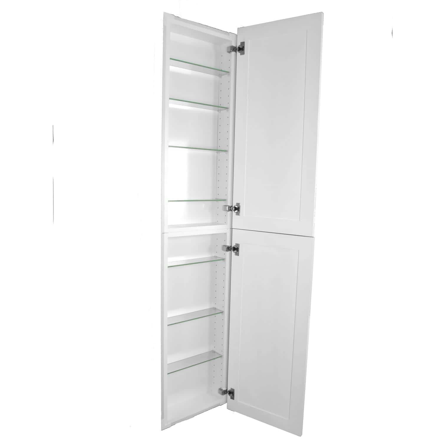 Franklin Shaker Style Frameless Recessed in wall solid wood bathroom Medicine Storage Pantry Cabinet - 14 x 62 - QUICKSHIP - Image 3