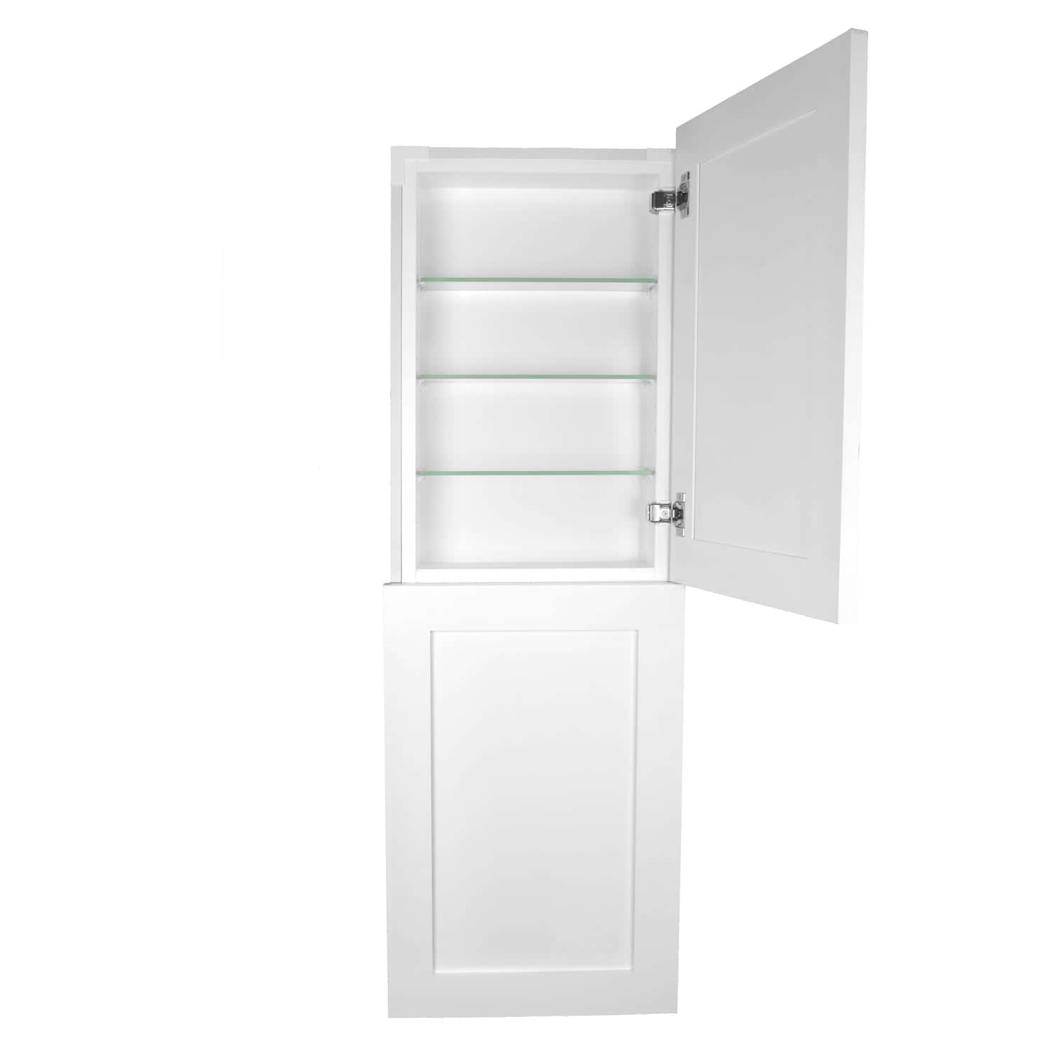Franklin Shaker Style Frameless Recessed in wall solid wood bathroom Medicine Storage Pantry Cabinet - 14 x 62 - QUICKSHIP - Image 4