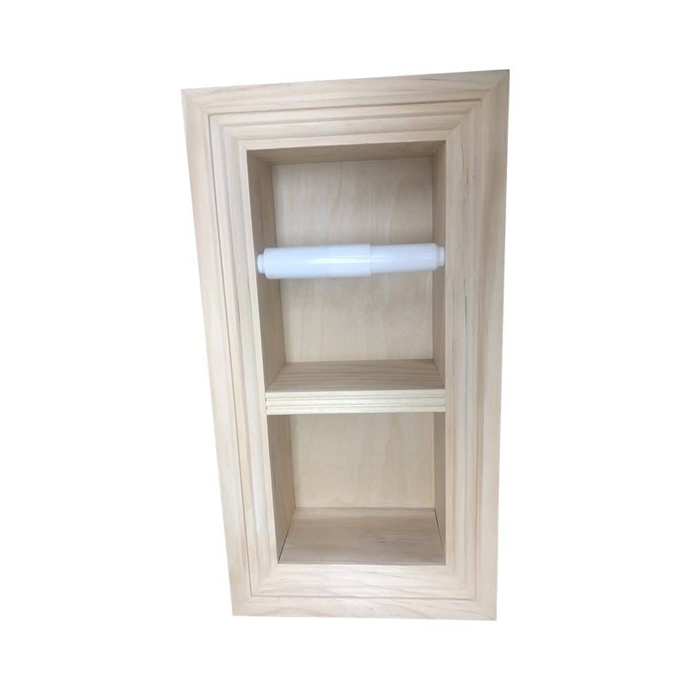 Brentwood-5 recessed in wall solid wood double toilet paper holder - holds any size rolls - 7 x 14.5 - Image 2