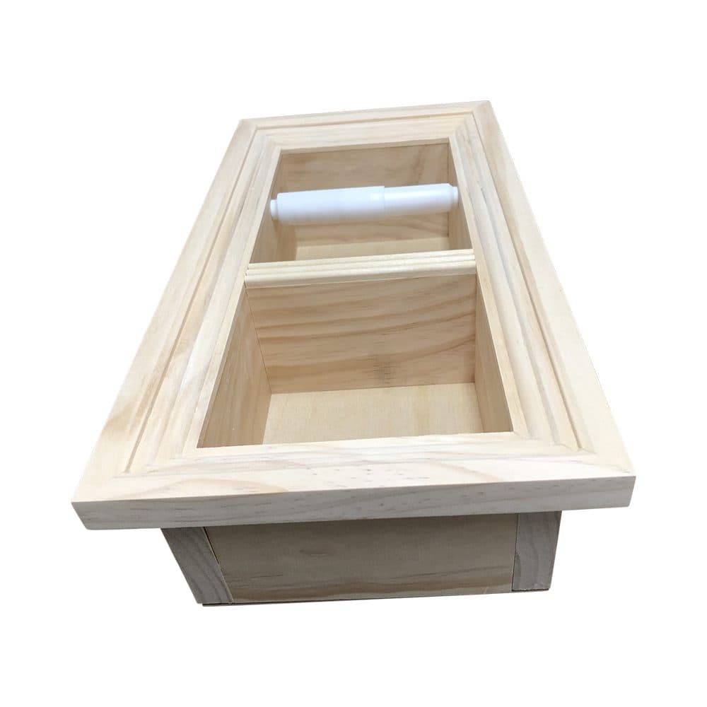 Brentwood-5 recessed in wall solid wood double toilet paper holder - holds any size rolls - 7 x 14.5 - Image 3