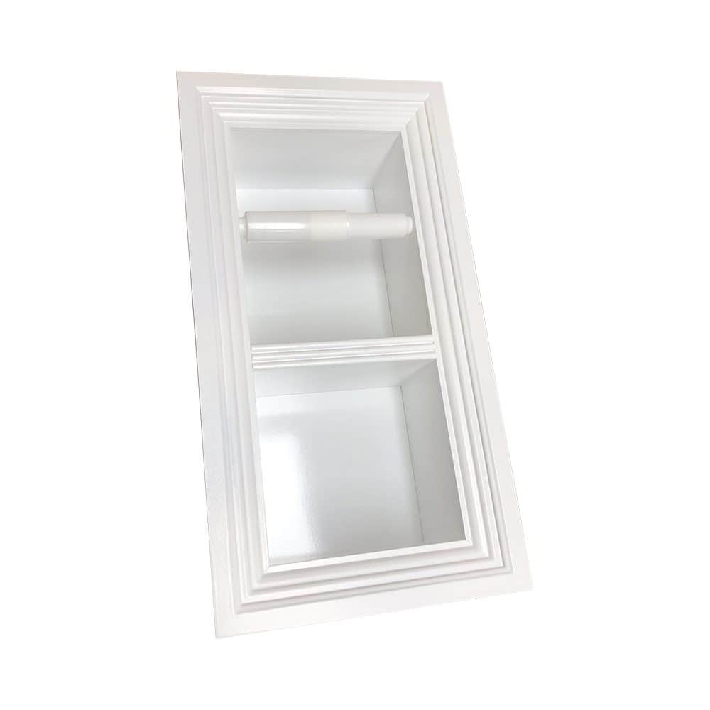 Brentwood-5 recessed in wall solid wood double toilet paper holder - holds any size rolls - 7 x 14.5 - Image 9