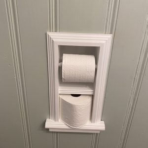 Brentwood-18 recessed in wall solid wood double toilet paper holder - holds any size rolls - 7 x 14.5