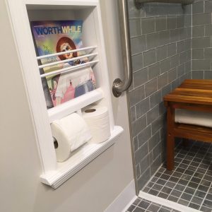 Monterey-17 Combination Toilet Paper Holder Recessed Magazine Rack