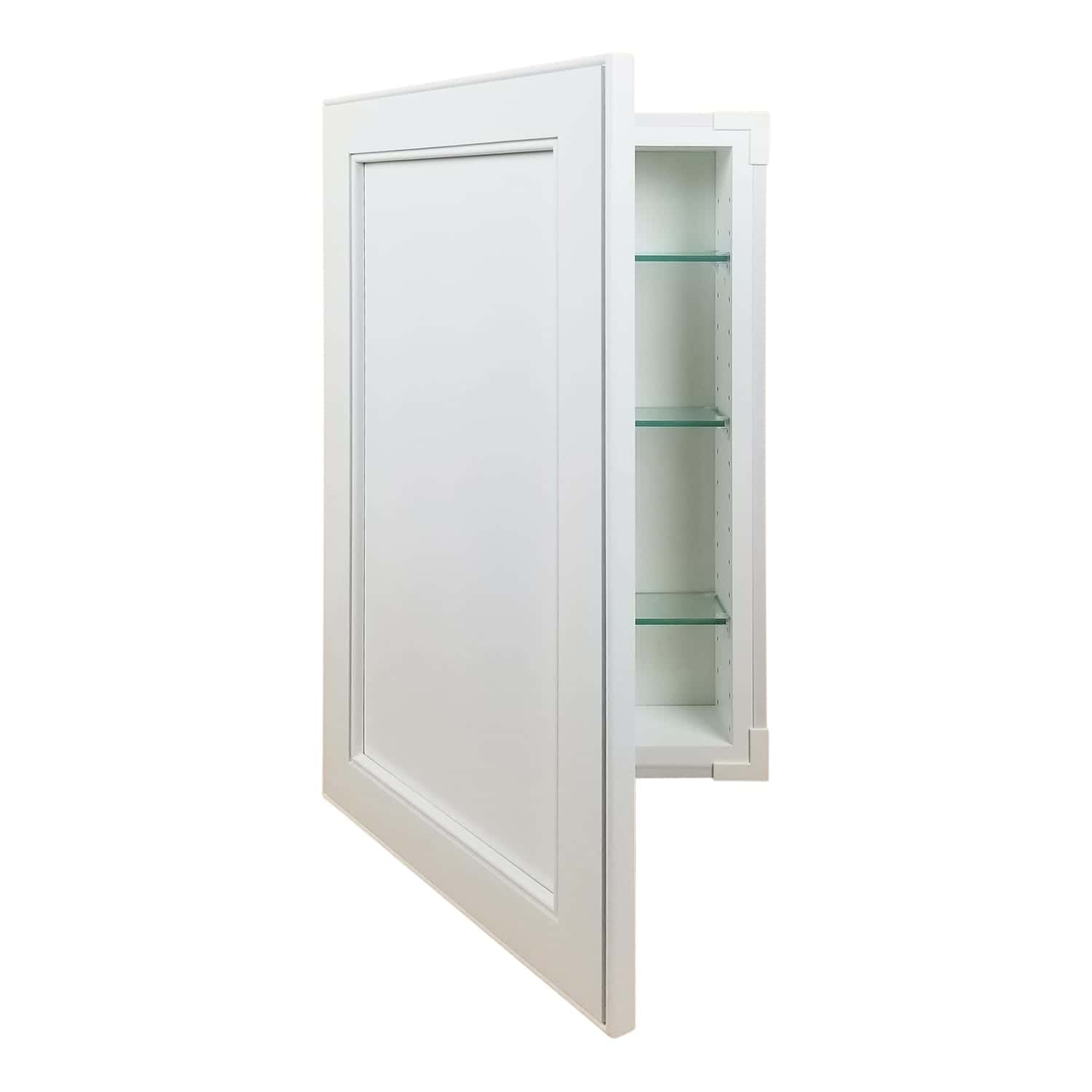 Lakewood Frameless Recessed in wall solid wood bathroom Medicine Storage Cabinet- 14 x 28