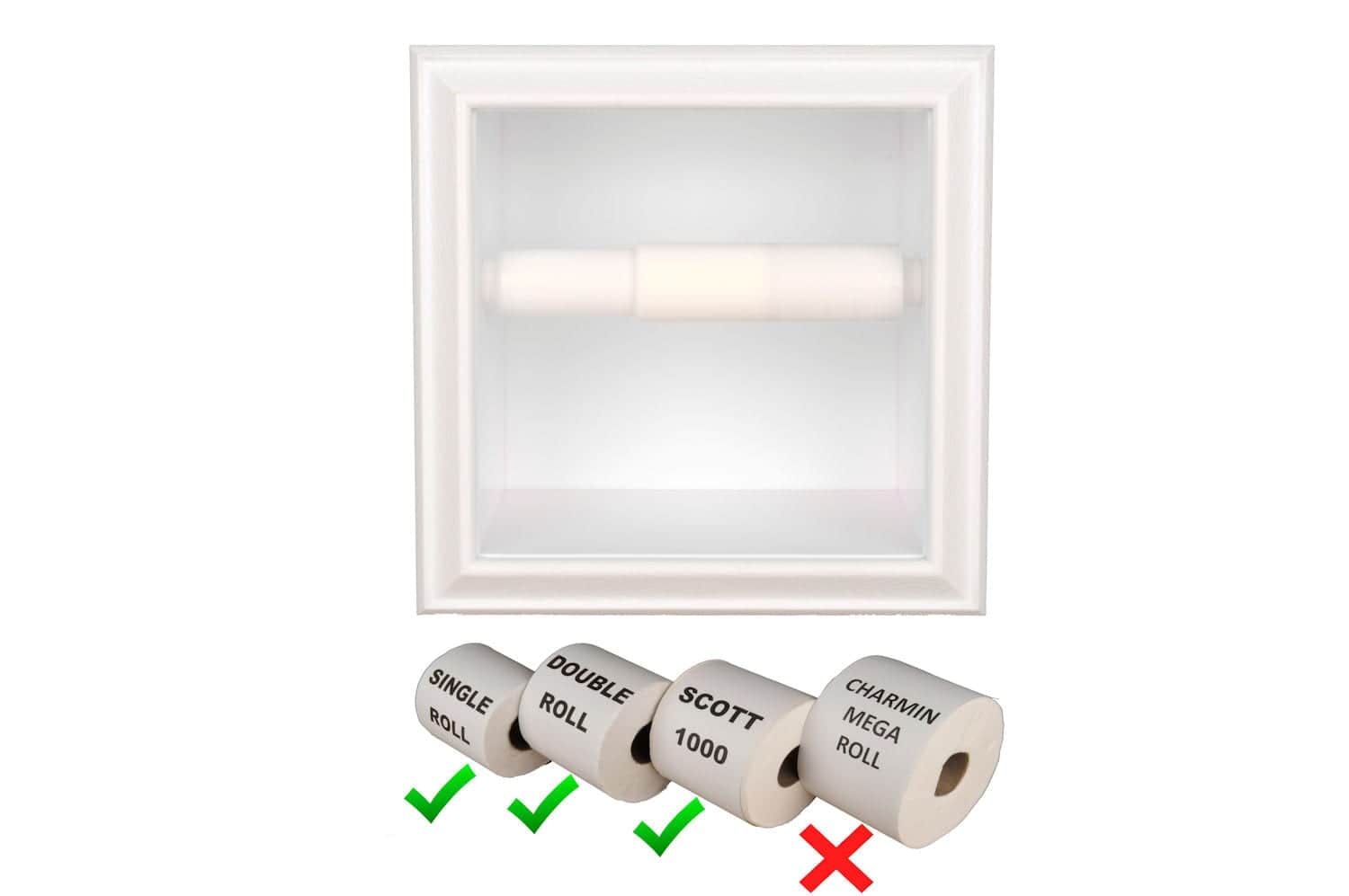 Rebel-1 recessed in wall plastic toilet paper holder - 5.5 x 5.5 - Image 4