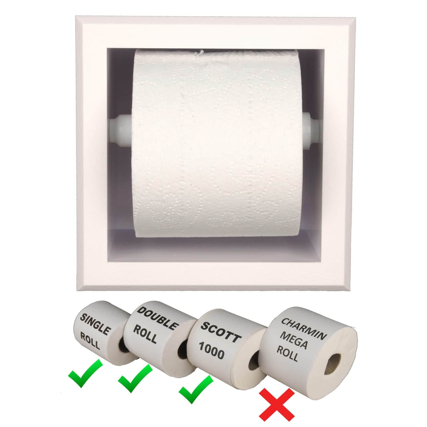 Rebel-7 recessed in wall plastic toilet paper holder - 5.5 x 5.5 - Image 8