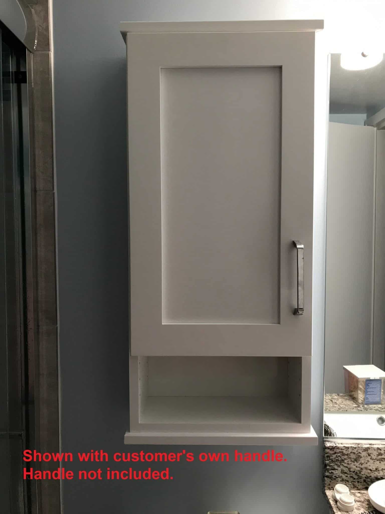 24" Shaker Series On the wall Cabinet with 6" open shelf - 2.5" deep inside