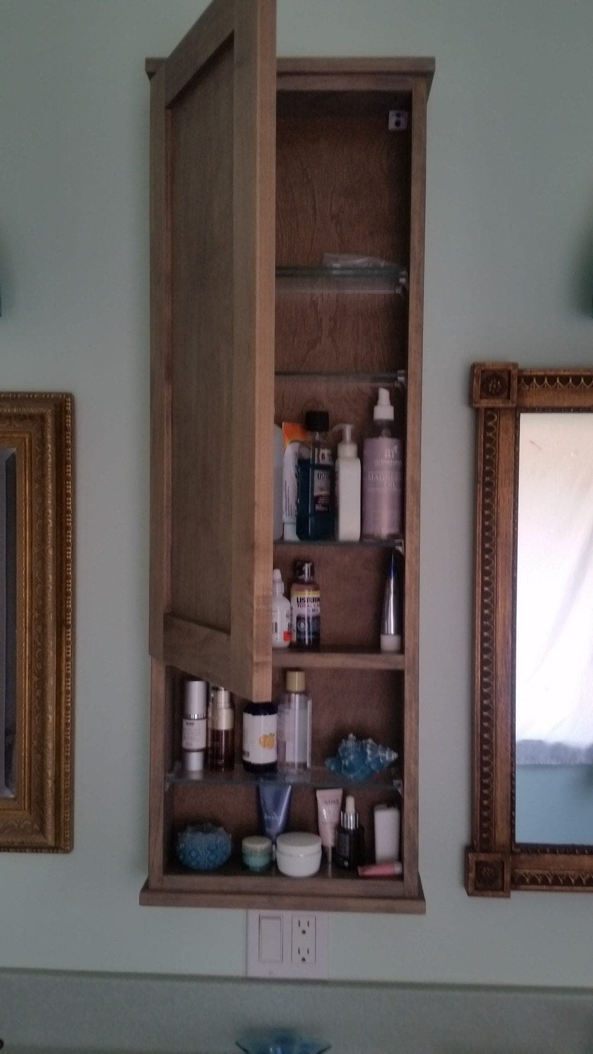 24" Shaker Series On the wall Cabinet with 6" open shelf - 5.5" deep inside - Image 7