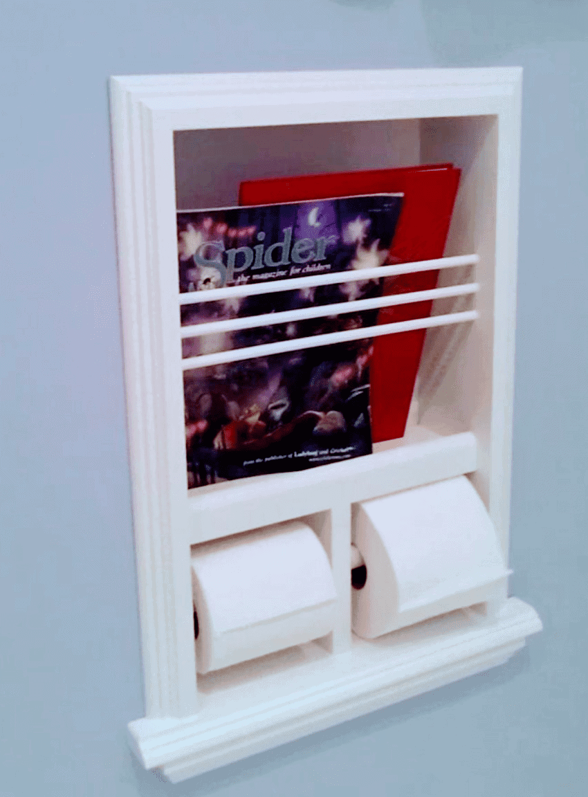 Monterey-17 Combination Toilet Paper Holder Recessed Magazine Rack - Image 4