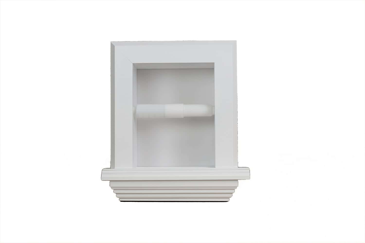 Taylor-10 recessed in wall Solid Wood toilet paper holder, holds any size roll - 7 x 8.5