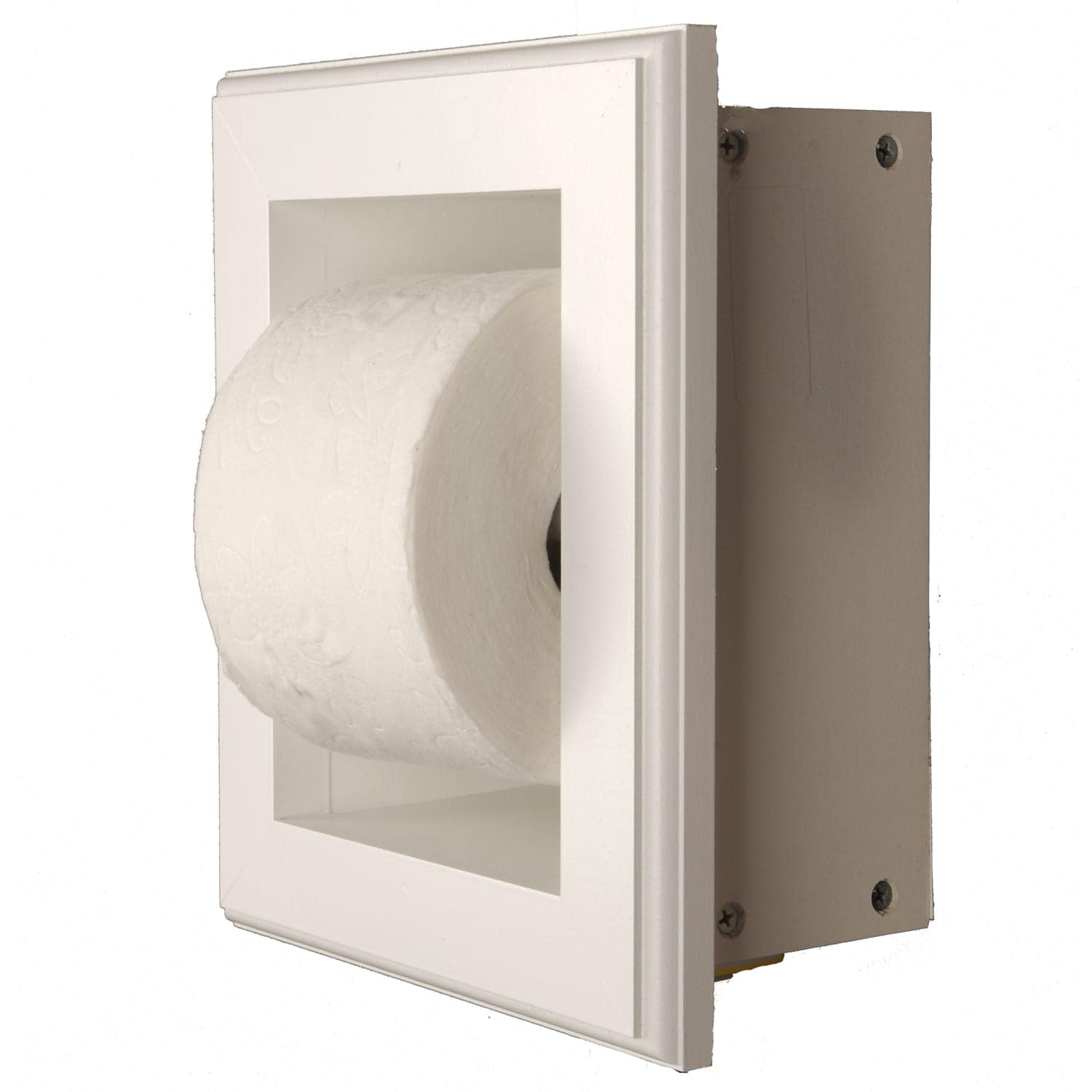Taylor-16 recessed in wall Solid Wood toilet paper holder, holds any size roll - 7 x 8.5 - Image 2
