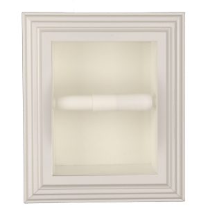 Taylor-27 recessed in wall Solid Wood toilet paper holder, holds any size roll - 7 x 8.5