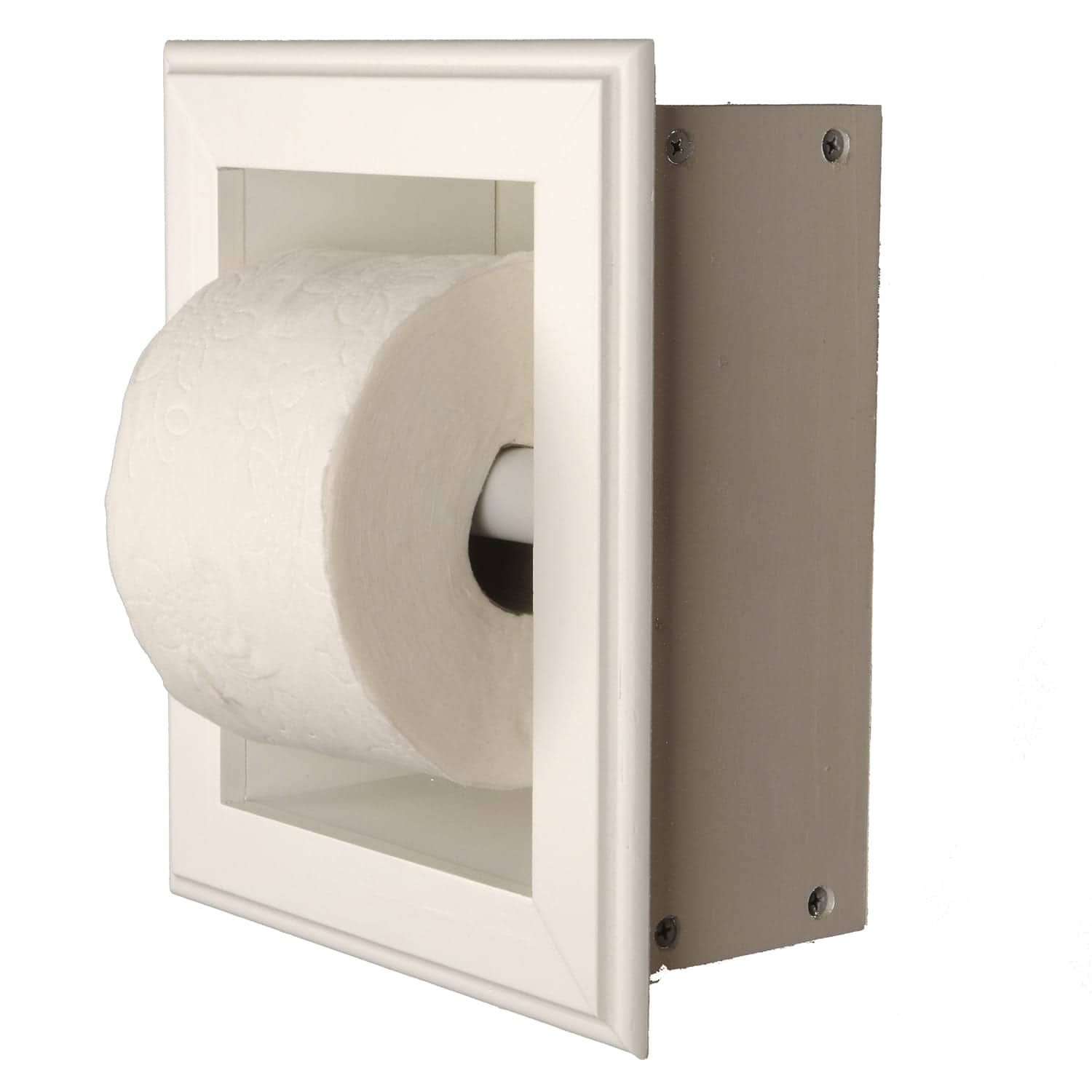 Taylor-21 recessed in wall Solid Wood toilet paper holder, holds any size roll - 7 x 8.5 - Image 5