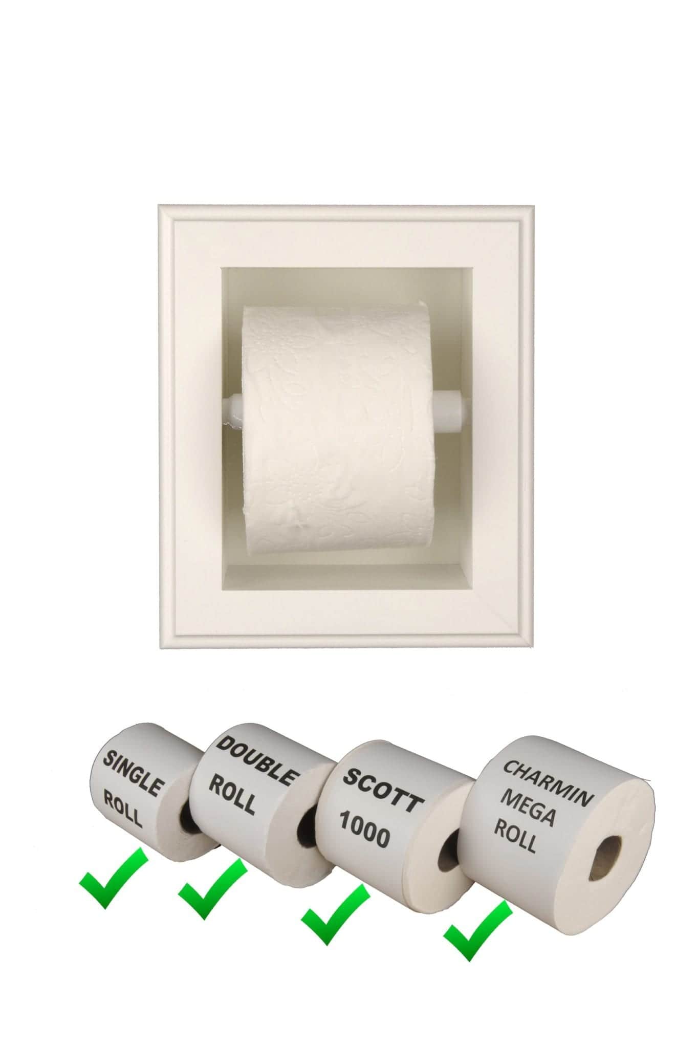 Taylor-21 recessed in wall Solid Wood toilet paper holder, holds any size roll - 7 x 8.5 - Image 6