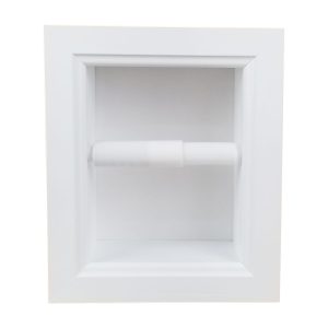 Taylor-24 recessed in wall Solid Wood toilet paper holder, holds any size roll - 7 x 8.5