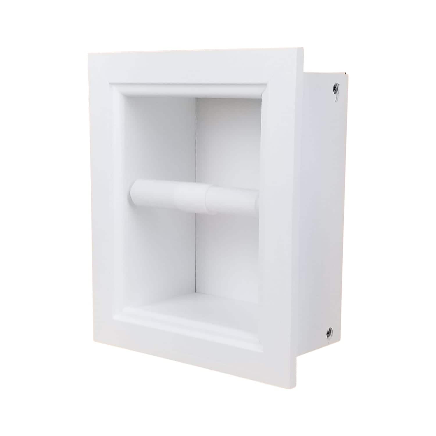 Taylor-24 recessed in wall Solid Wood toilet paper holder, holds any size roll - 7 x 8.5 - Image 2