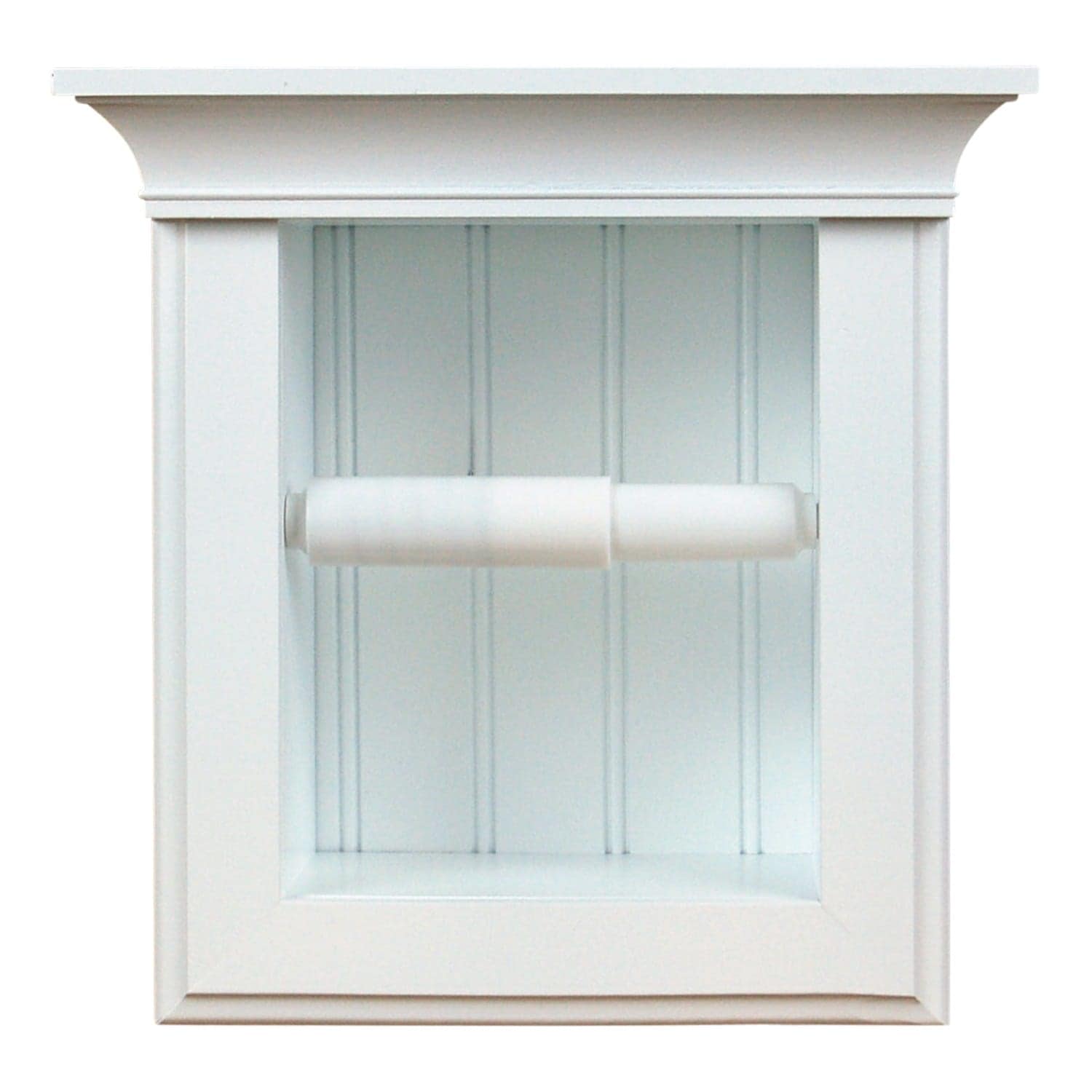 Taylor-26 recessed in wall Solid Wood toilet paper holder, holds any size roll - 7 x 8.5