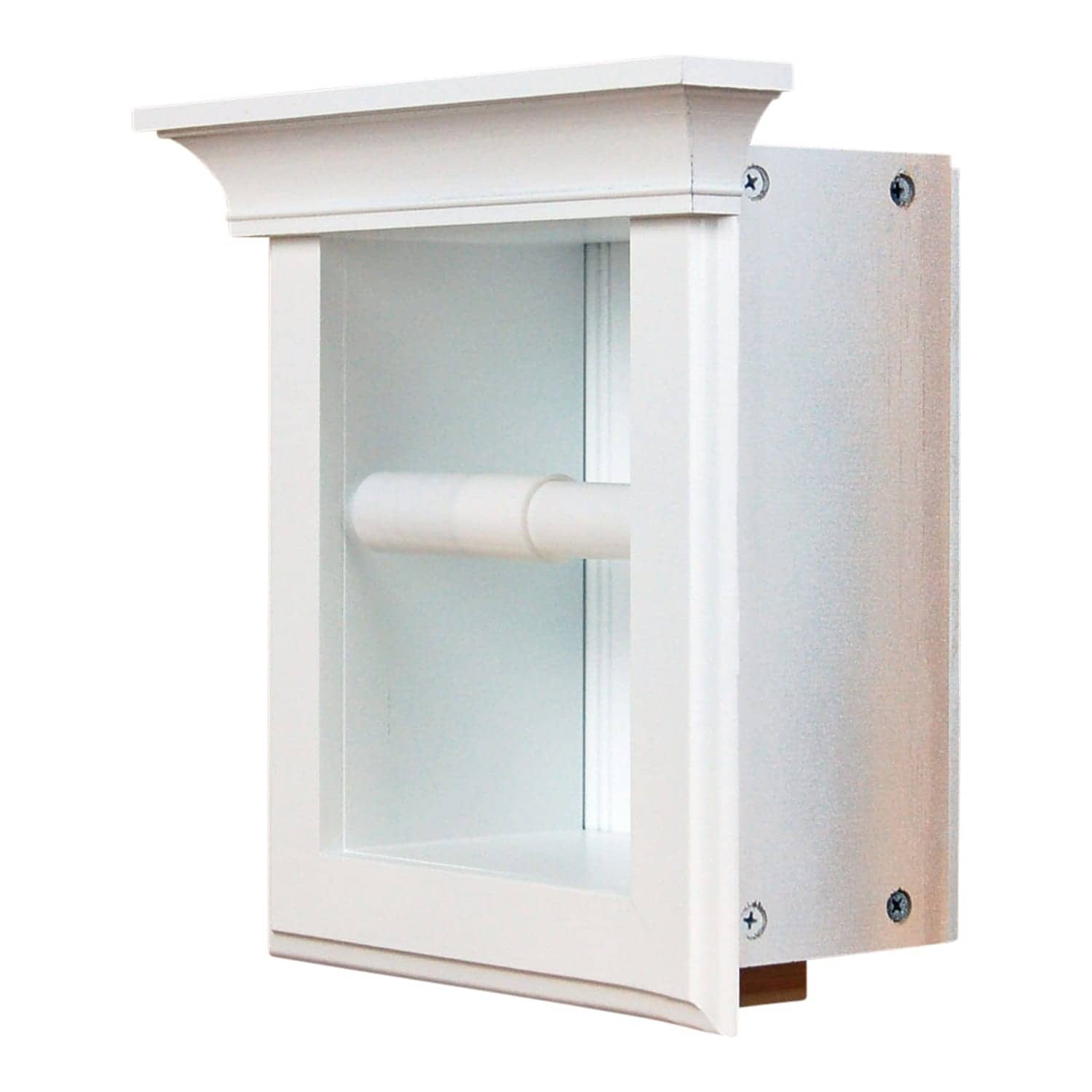 Taylor-26 recessed in wall Solid Wood toilet paper holder, holds any size roll - 7 x 8.5 - Image 2