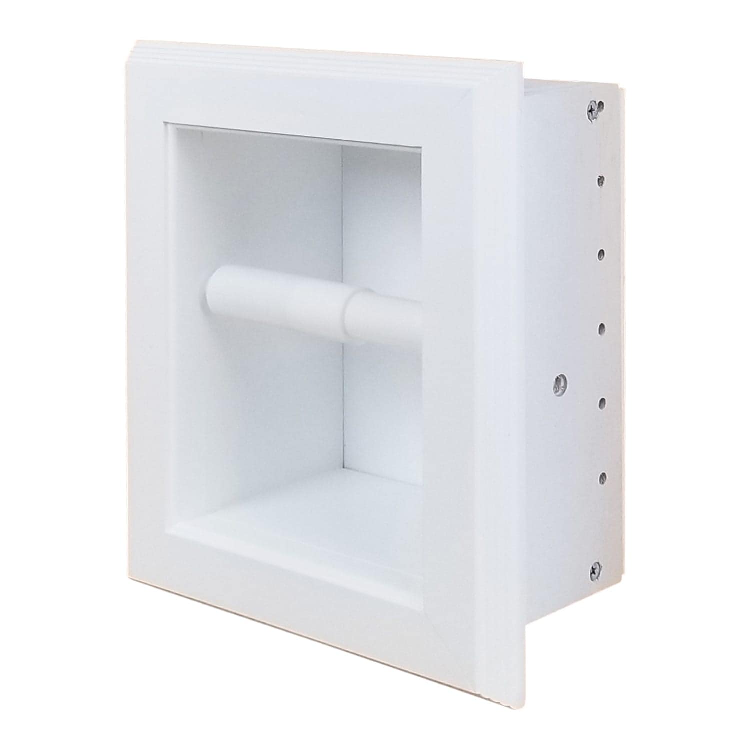 Taylor-27 recessed in wall Solid Wood toilet paper holder, holds any size roll - 7 x 8.5-10 - Image 2