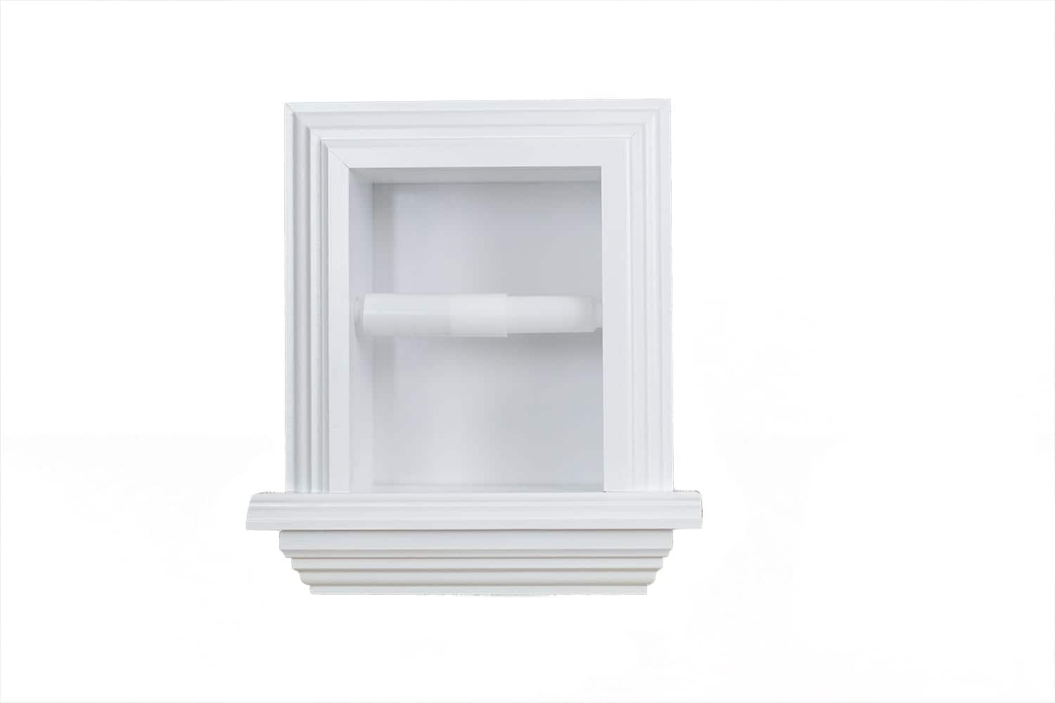 Taylor-2 recessed in wall Solid Wood toilet paper holder, holds any size roll - 7 x 8.5