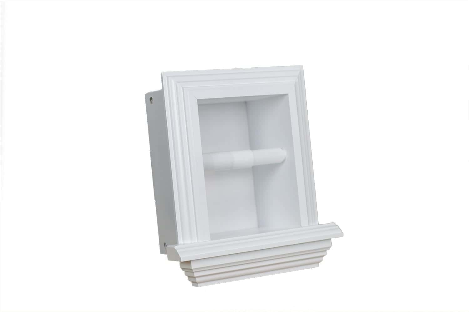 Taylor-2 recessed in wall Solid Wood toilet paper holder, holds any size roll - 7 x 8.5 - Image 2