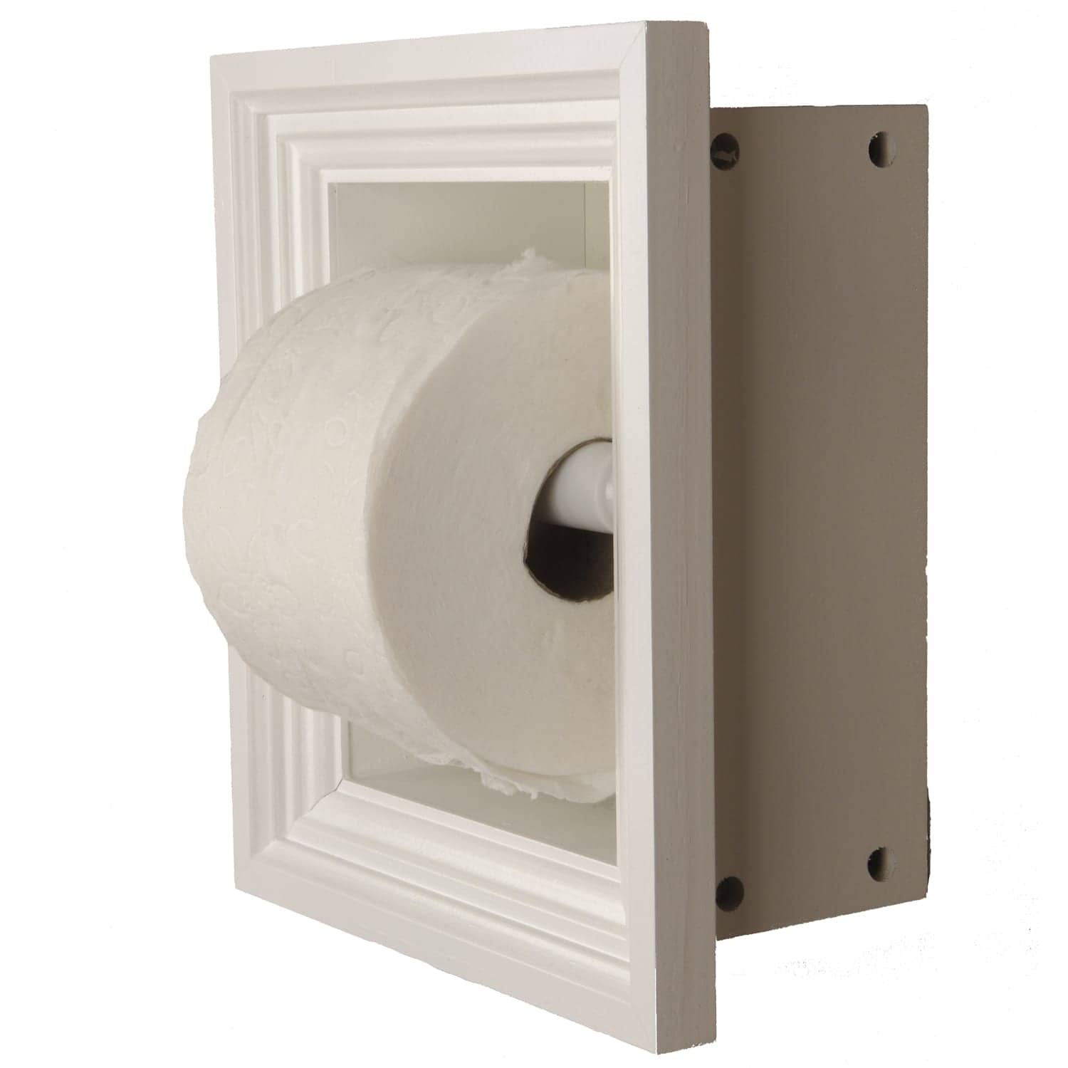Taylor-3 recessed in wall Solid Wood toilet paper holder, holds any size roll - 7 x 8.5 - Image 3