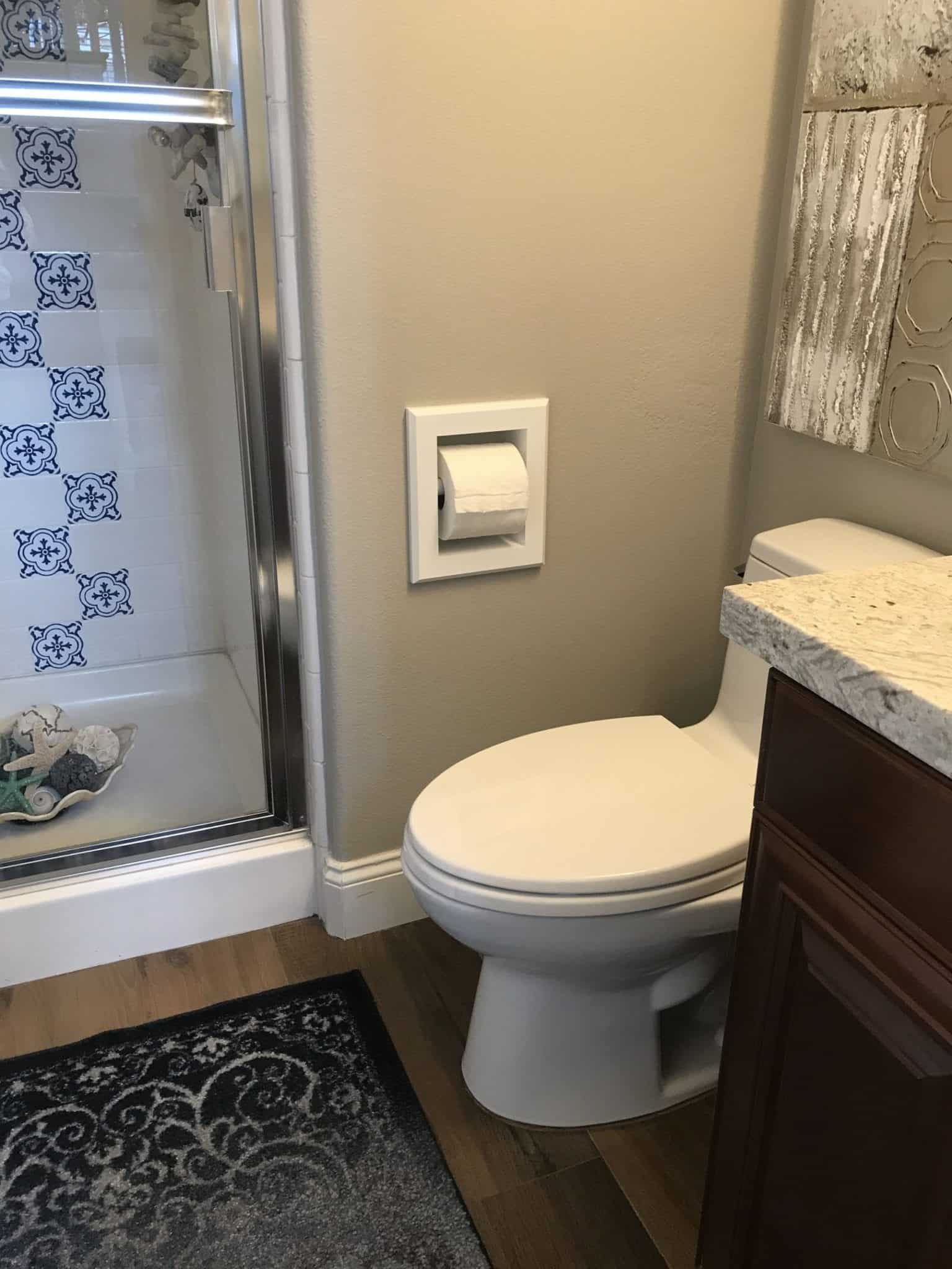 Taylor-7 recessed in wall Solid Wood toilet paper holder, holds any size roll - 7 x 8.5