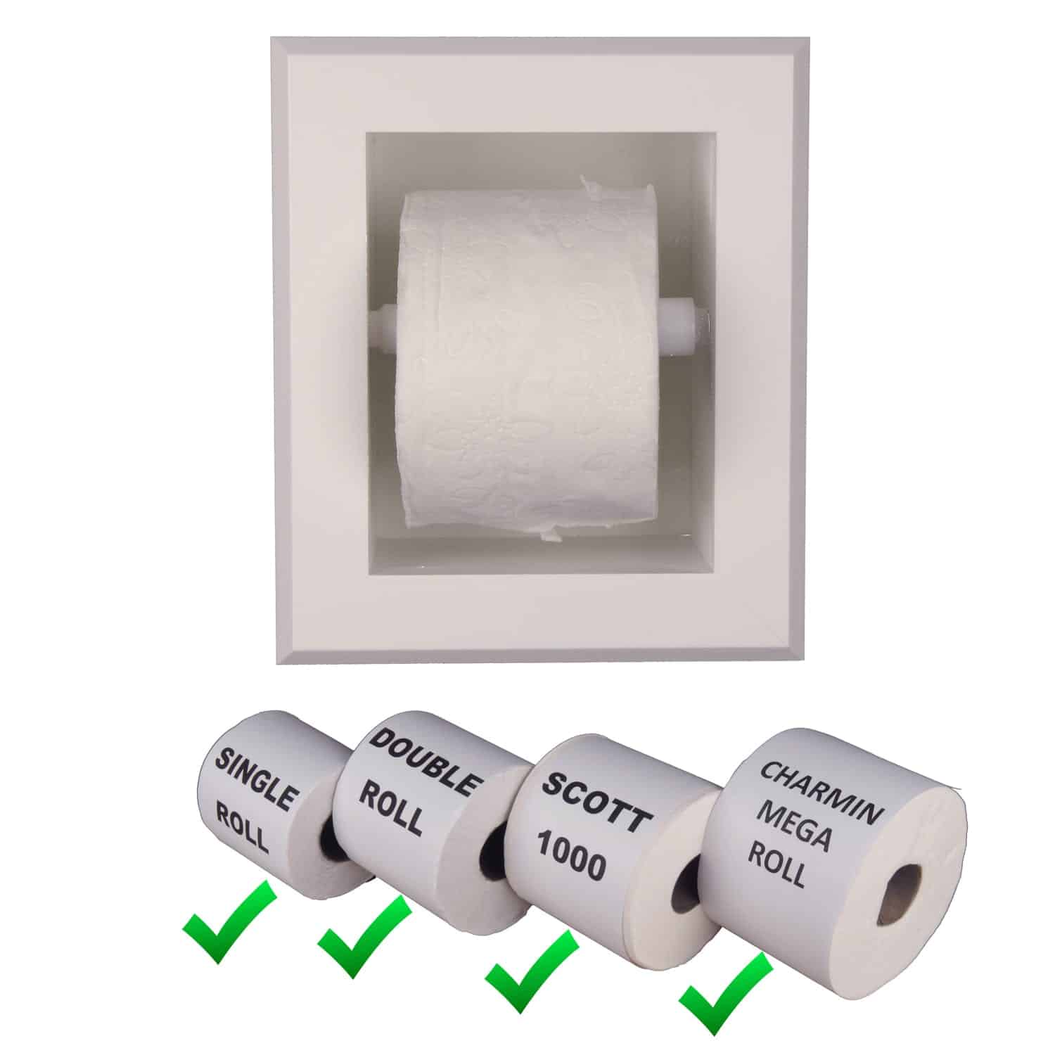Taylor-7 recessed in wall Solid Wood toilet paper holder, holds any size roll - 7 x 8.5 - Image 4
