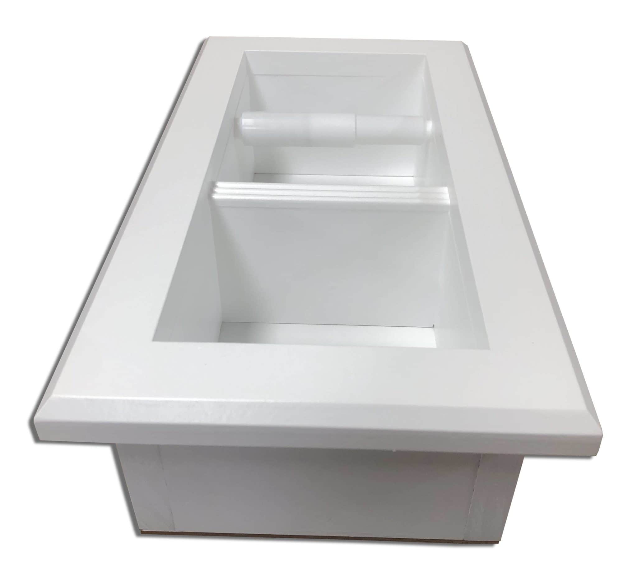Brentwood-12 recessed in wall solid wood double toilet paper holder - holds any size rolls - 7 x 14.5 - Image 16